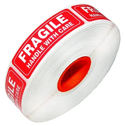 1000 Labels Fragile Sticker Red Warning Label Fragile Shipping Label With Strong Adhesive Sticker For Packing