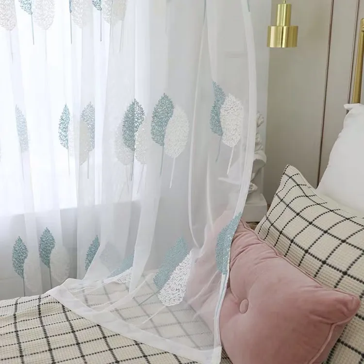Ready Made Embroidery Sheer Curtains For The Living Room Window