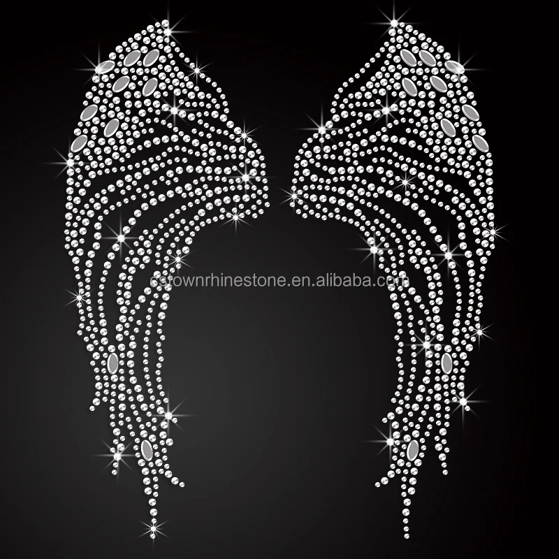 Full Zip Up Hoodie Custom Rhinestone Spread The Wings Glitter Rhinestone Iron On Custom Iron Rhinestone Transfer