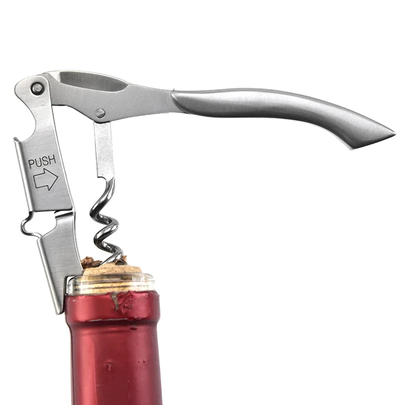 High quality Promotional Portable stainless steel wine opener Corkscrew Beer Multi-functional Cork Screw
