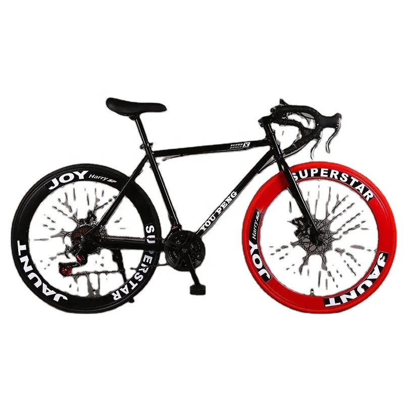 New colorful carbon steel 26 inch fixed gear rear brake bicicleta student bike road bicycle 21/27/30 Speed Knife Wheel for Men
