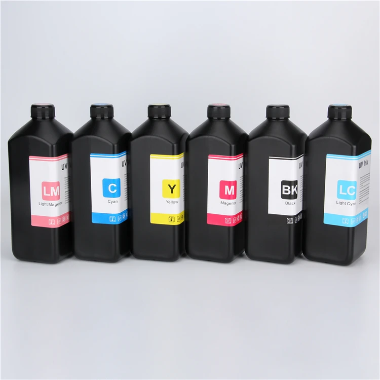 Cyan Magenta Yellow Black Cmyk Eco UV Ink For HP Scitex FB 250 FB250 For Canon 460 For Roland Lef 300 120 Euv5 Flat Bed Printer