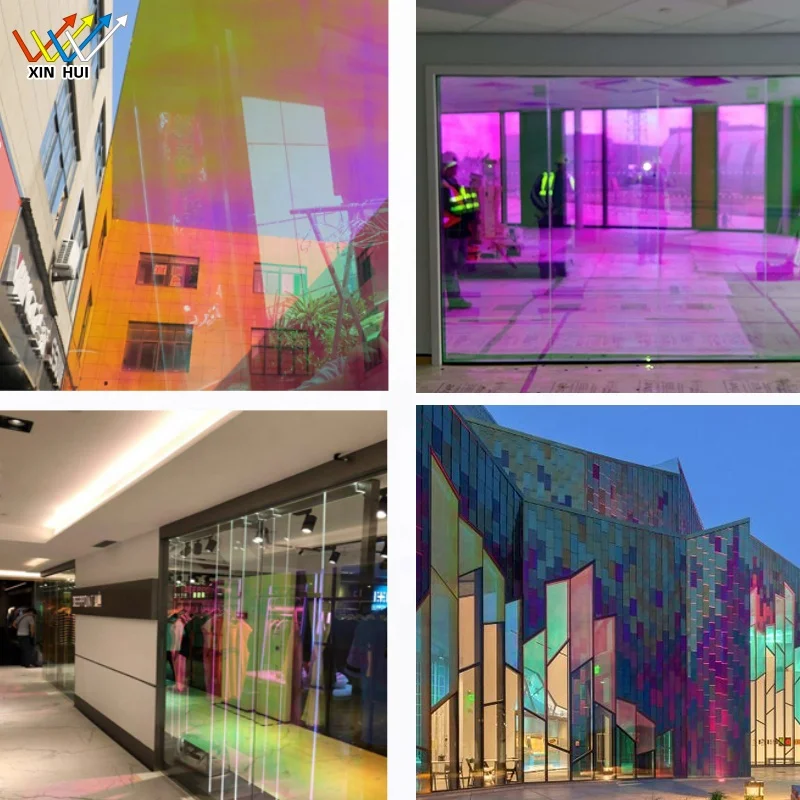 Радужная пленка экологически чистый материал ПЭТ дихроическая Радужная Переливающаяся оконная стеклянная декоративная пленка