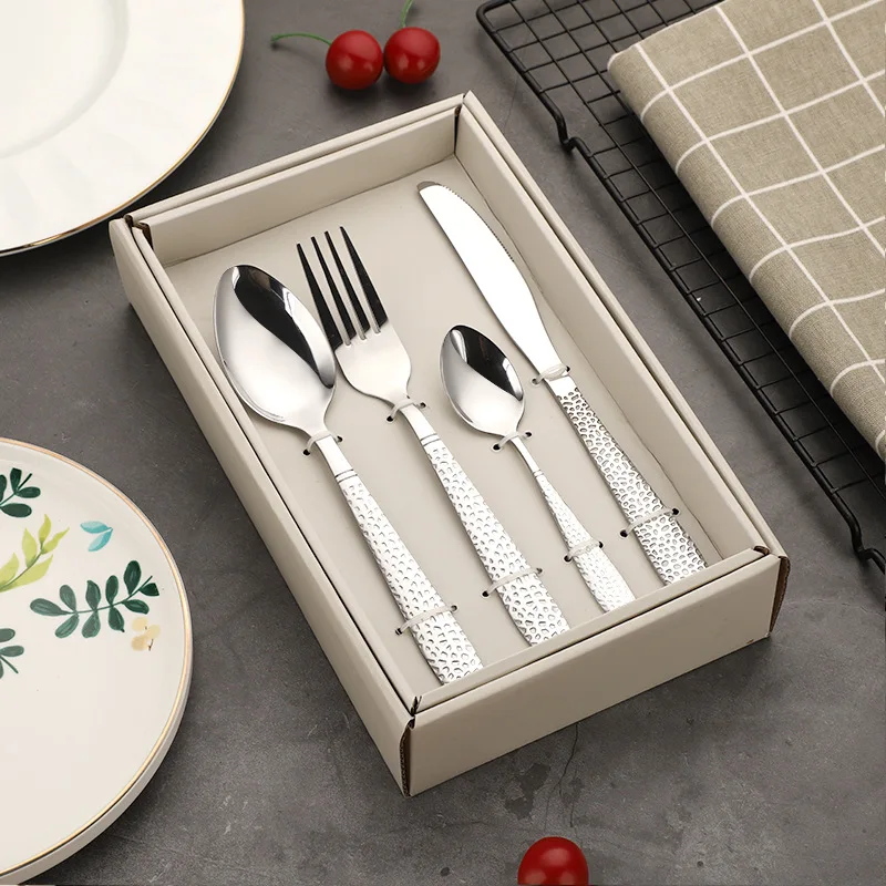 Savall HoReCa 4pcs new style  Gold-plated steak knife fork spoon four sets  Stainless steel for hotel