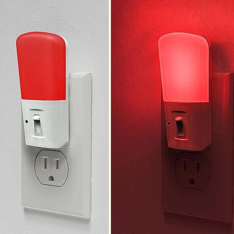 LOHAS Lovely Red Color Soft Lighting 1W US UK EU Plug in Type Red LED Night Light with Dusk to Dawn Light Sensor