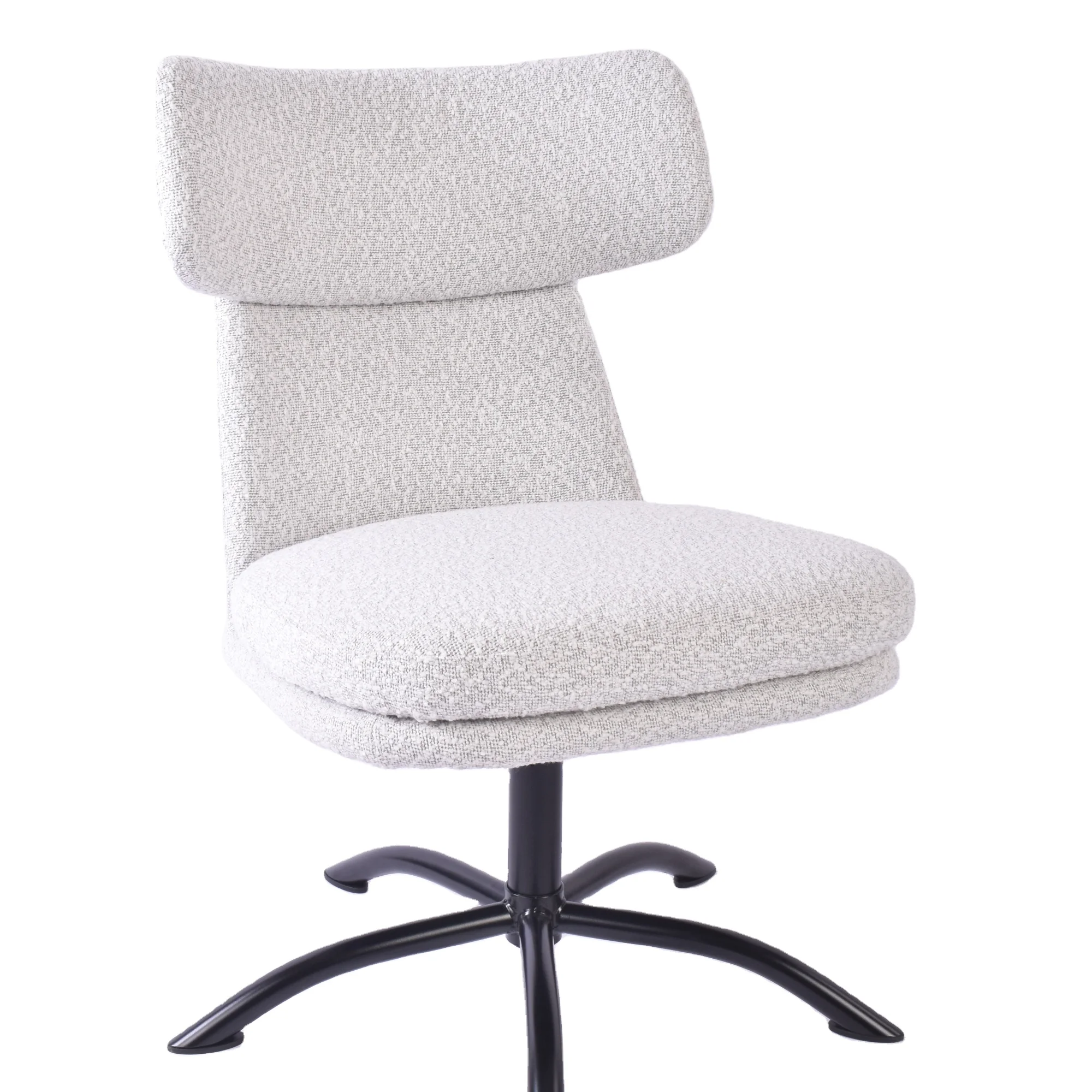 Carlford Mid Century Modern Comfy Relax Mid Back Ergonomic Office Chair No Wheels Desk Chair armchair