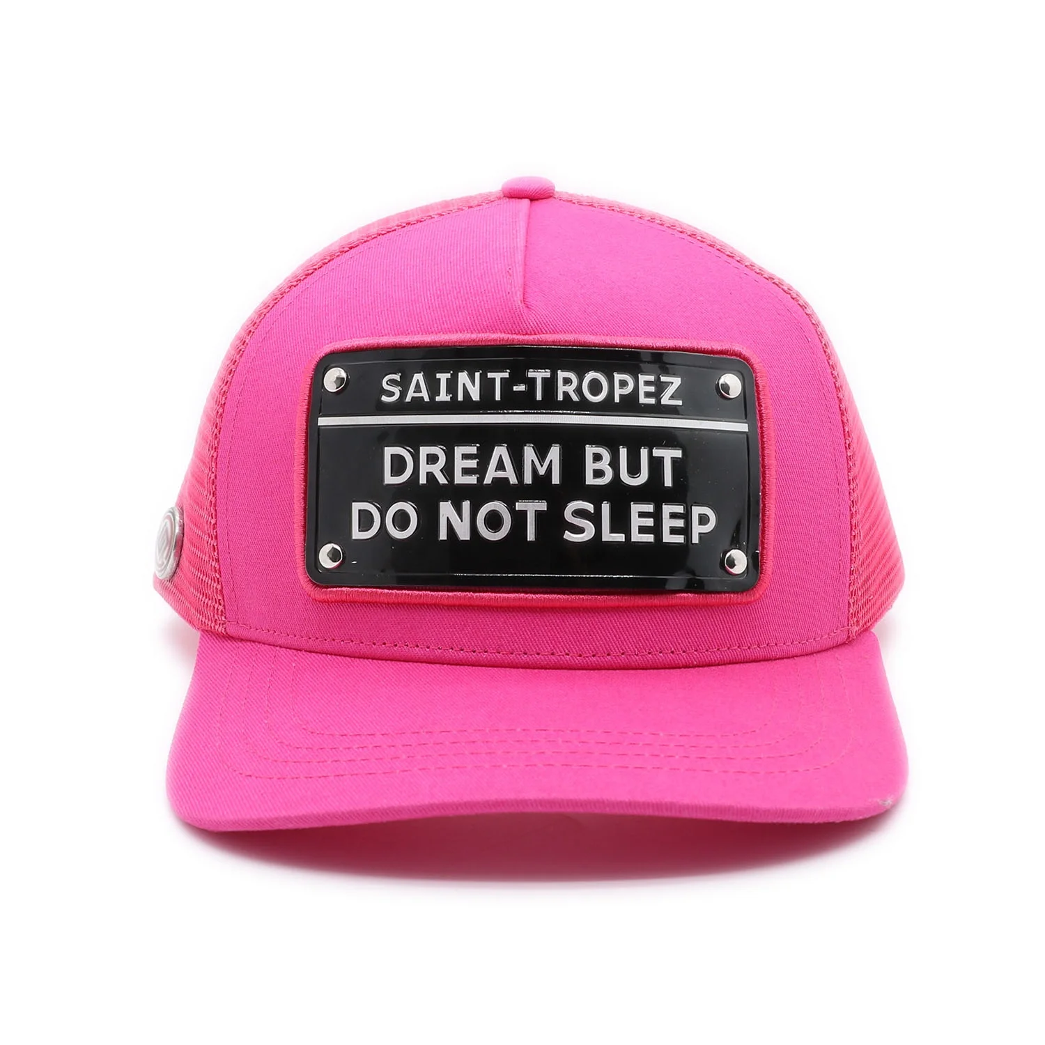 Wholesale High Quality 5 Panel Sport Baseball Cap Custom Metal Plate Logo Cotton Twill Mesh Trucker Hat