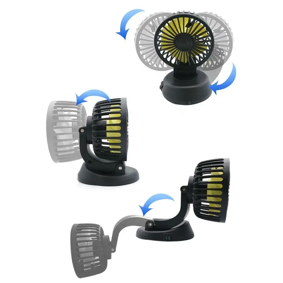 2023 Car fan 12v cooling accessory car fan for car 12v 24v universal usb air cooler truck vehicle auto  strong wind