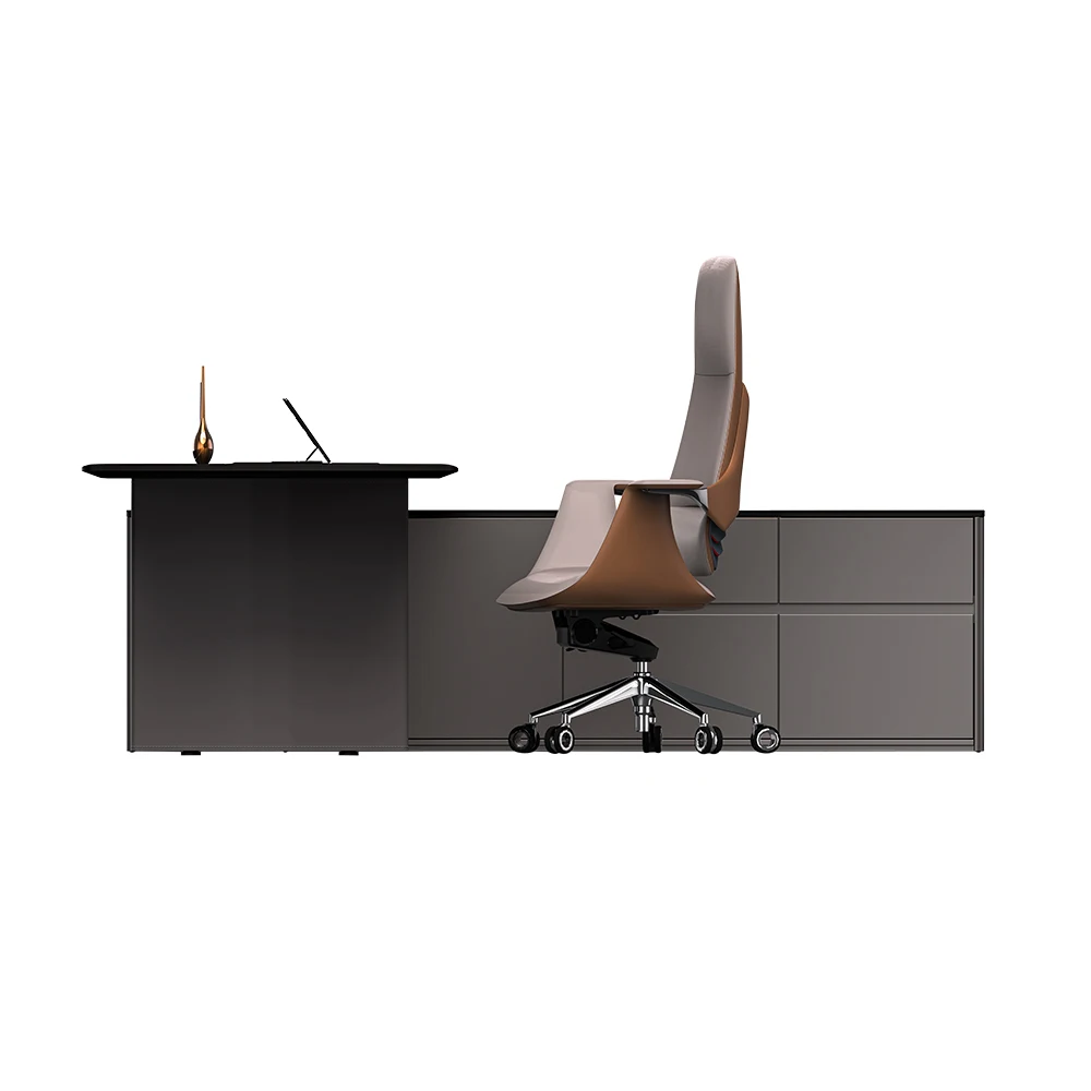 Executive Office Furniture Leather L Shaped Director Boss Table Design Modern Ceo Luxury Table Design For Manager