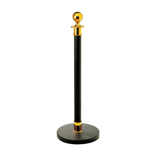 100cm Black Golden Stainless Steel Crowd Control Column for Event Barrier Post and Queue Line Display Use