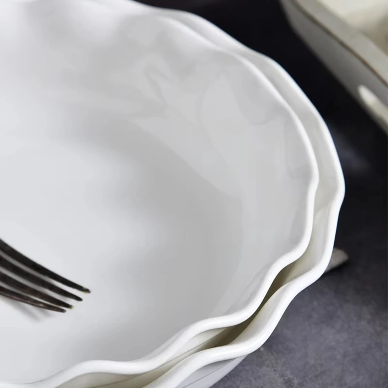 Plates 3 Piece Ceramic Dinner Flat Rim Melamine Size Plate Set White Dinner Mexico