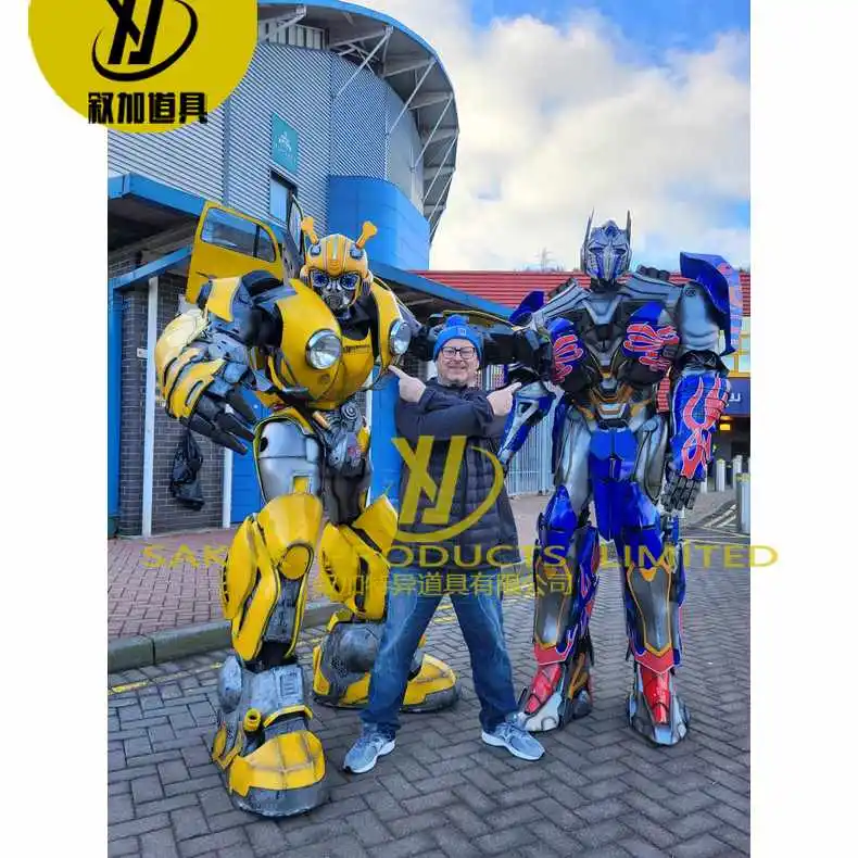 Halloween Party Costume Adult LED Robot Mascot Cosplay Costume Rental Red 2.7 M Tall Stilt Leg Walking Stage Performance Costume