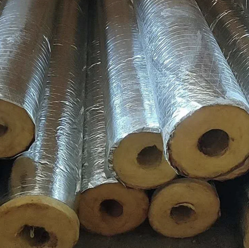 High density insulation aluminum foil insulation pipe flame retardant glass wool pipe steam insulation