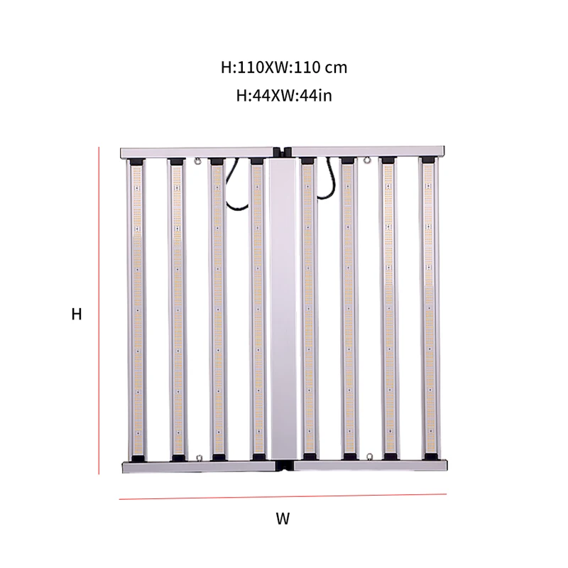 Vertical rib type Samsung 301 dimming 800w UV+White +Blue+Red 8 bars greenhouse LED growing lights