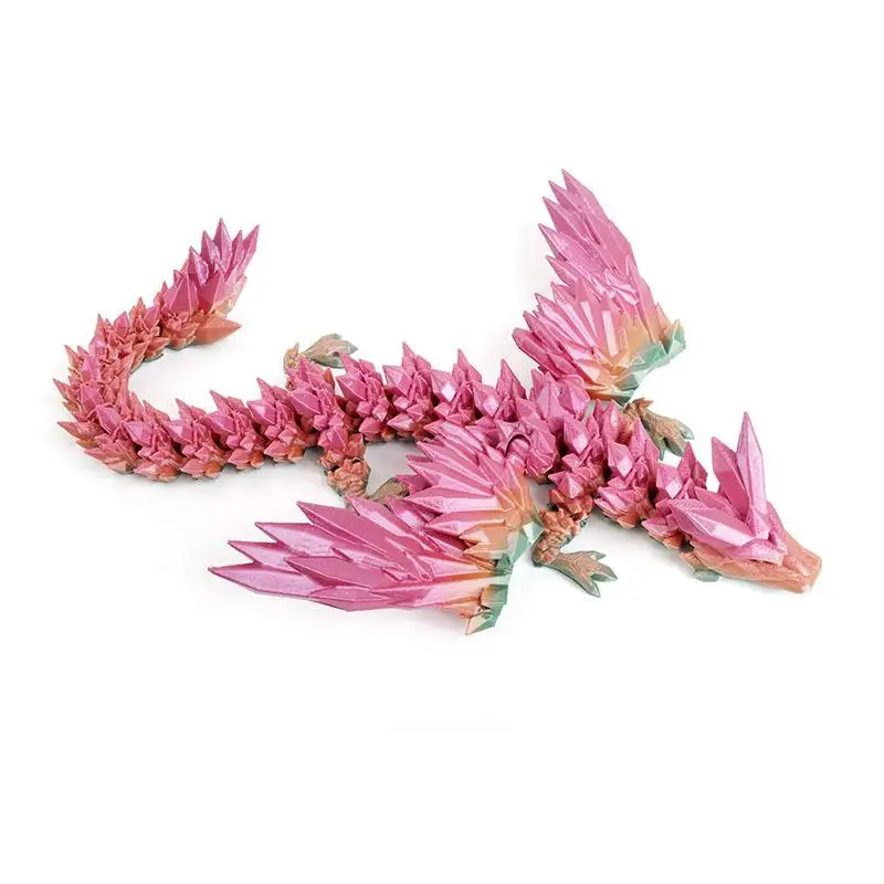 Wholesale 3D Printed Dragon Toys Crystal Dragon with Wings Big Medium Small Desk Fidget Toys Christmas Gifts