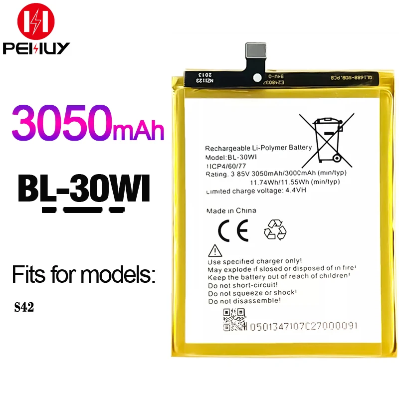 BL-30WI 3000mAh 3.8v lithium ion digital mobile phone batteries aaa for itel S42 battery