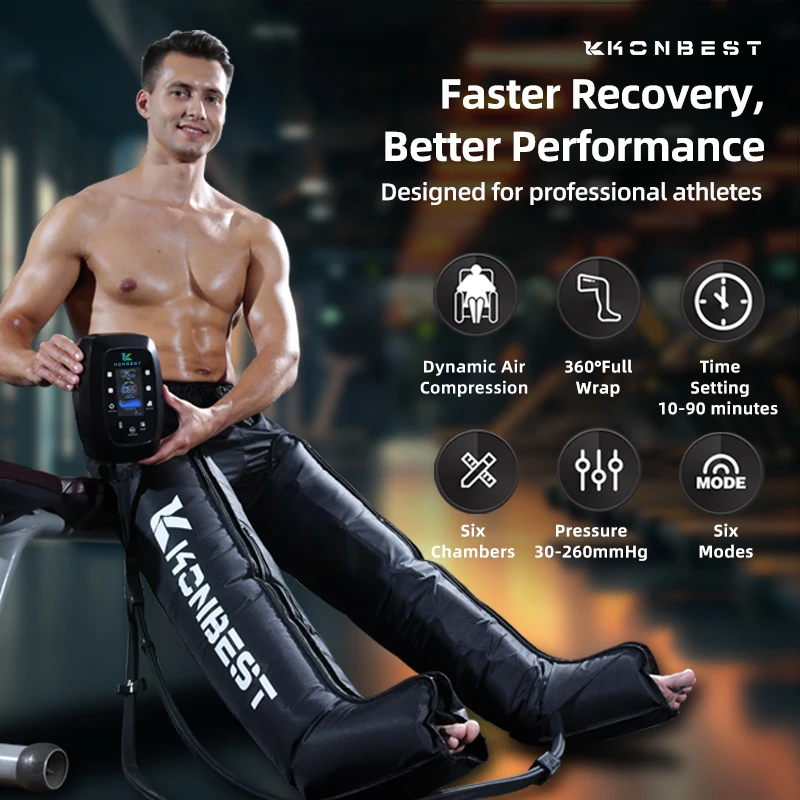 Sport Injury Customized Air Compression Recovery Boots Foot Leg Pressure Pressotherapy Massager Tool
