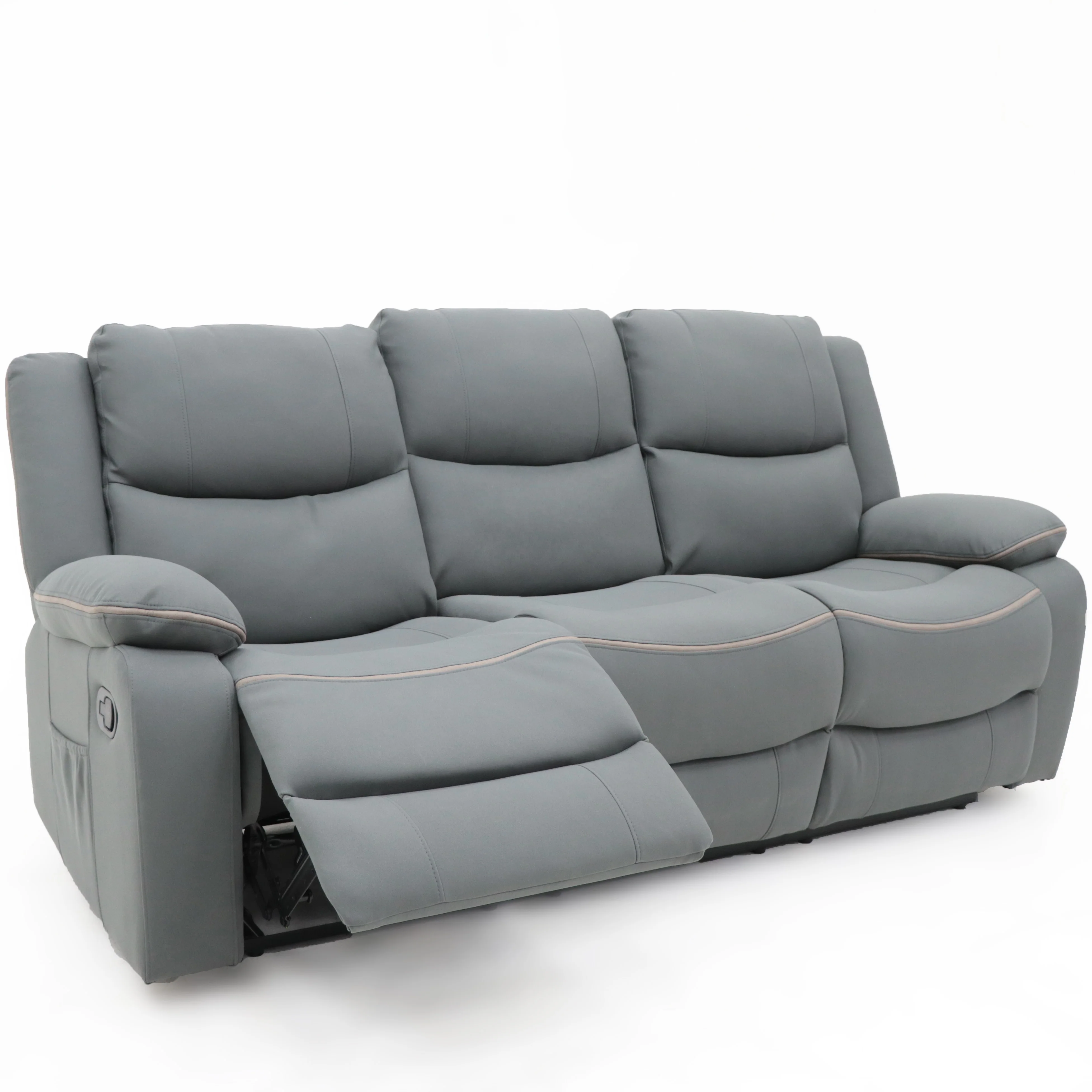 Geeksofa 3+2+1 Seater Good Leather Manual  Motion Recliner Sofa Set Reclinable For Living Room Furniture