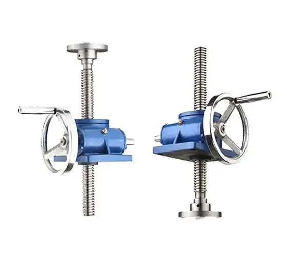 Hand crank table lift mechanism screw jack with flange