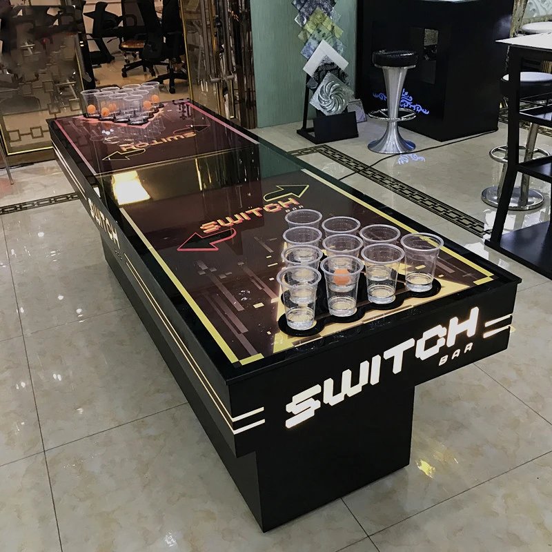 Новый дизайн на заказ, длинная Вечеринка 8 футов, интеллектуальный игровой стол для beerpong, светодиодный Пивной Стол для понга