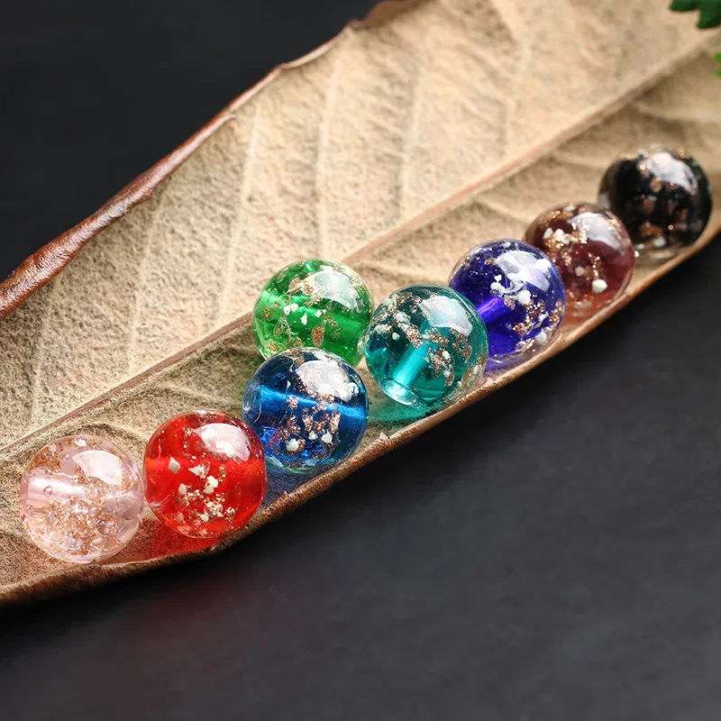 Colorful Luminous Glowing Glass Beads Round Firefly Beads Loose Beads for Jewelry Supplies DIY Jewelry Making