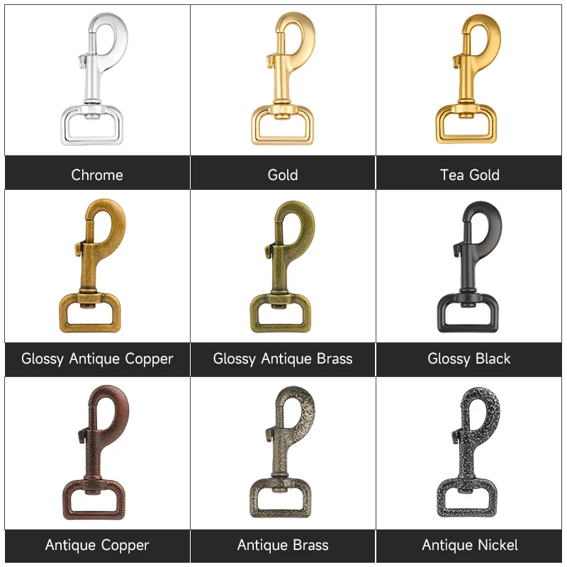 Heavy Duty Eye Bolt Snap Hook 25 mm Glossy Black Swivel Clasp Dog Horse Lead Hook 1 Inch Metal Swivel Snap Hook for Dog Leash