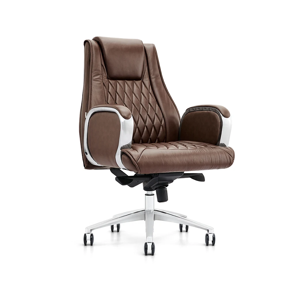 
Executive PU leather luxury armrest office visitor chair YS1202C Medium Back Visitor Chair With Metal Legs 