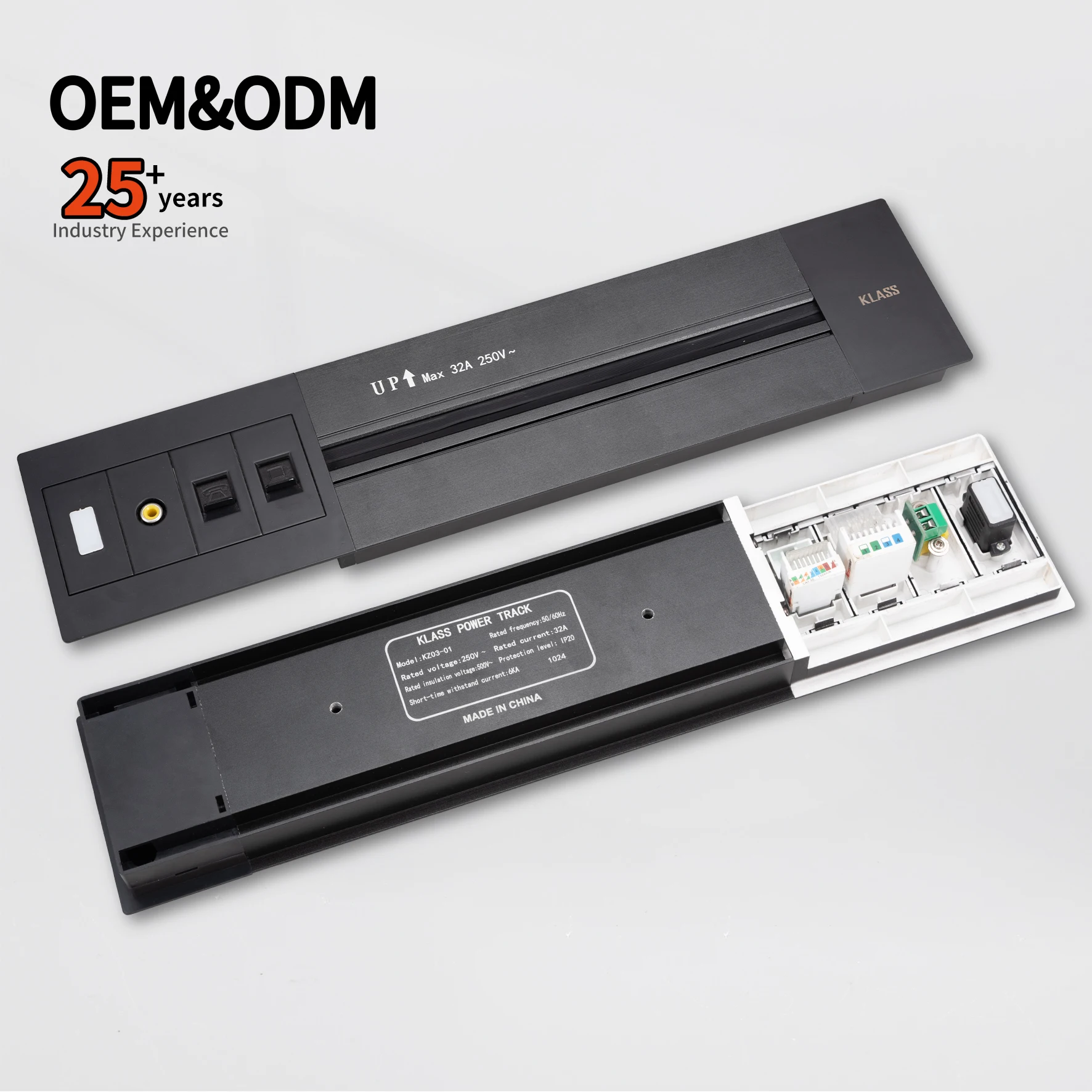 Manufactures electrical Removable Power Rail Track Socket with universal 13A USB socket for wall Tabletop Electric Plug Outlet