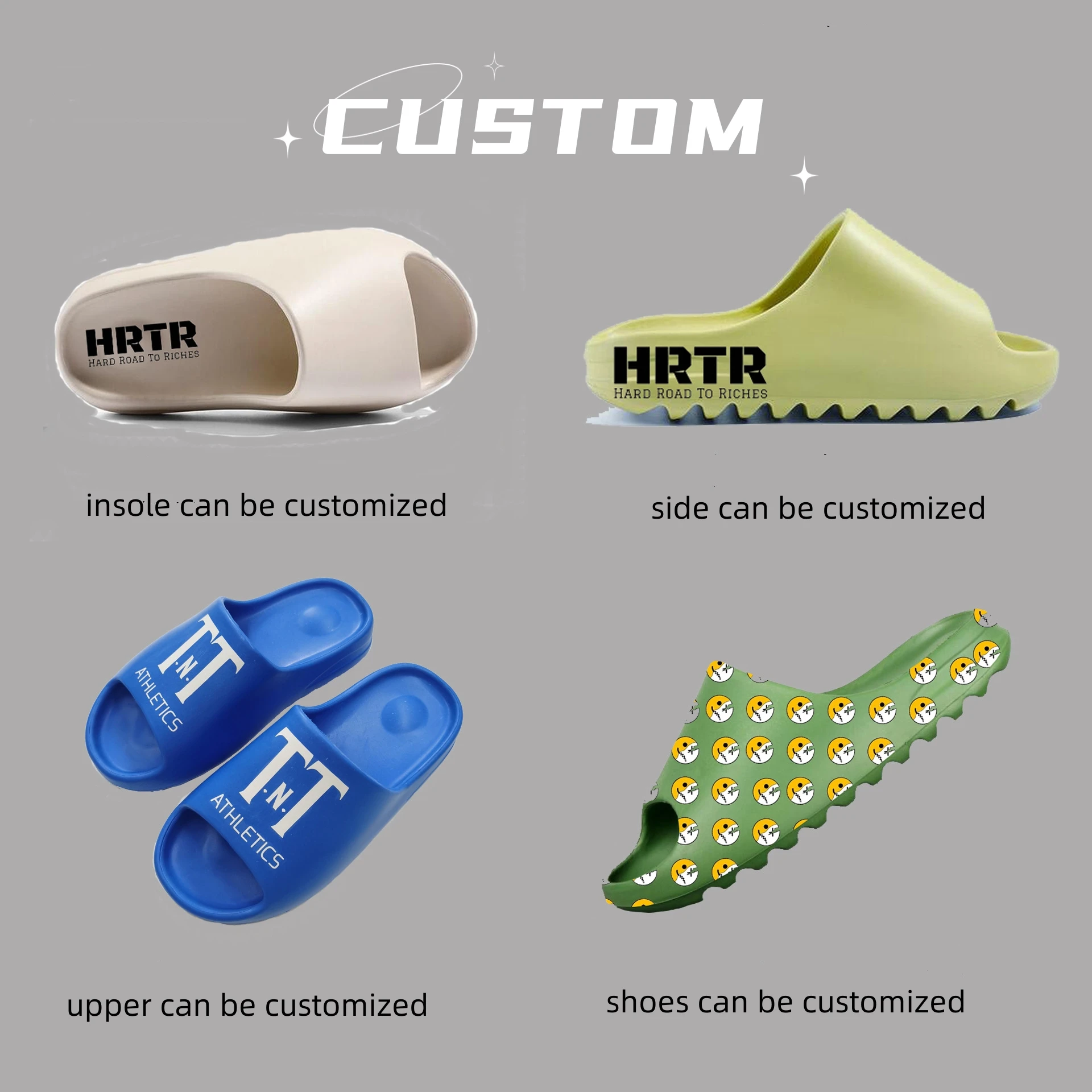 Bosirui New Custom slides slippers Soft Beach Walking Casual Style Indoor outdoor EVA Slides flip-flops slippers flat sandals