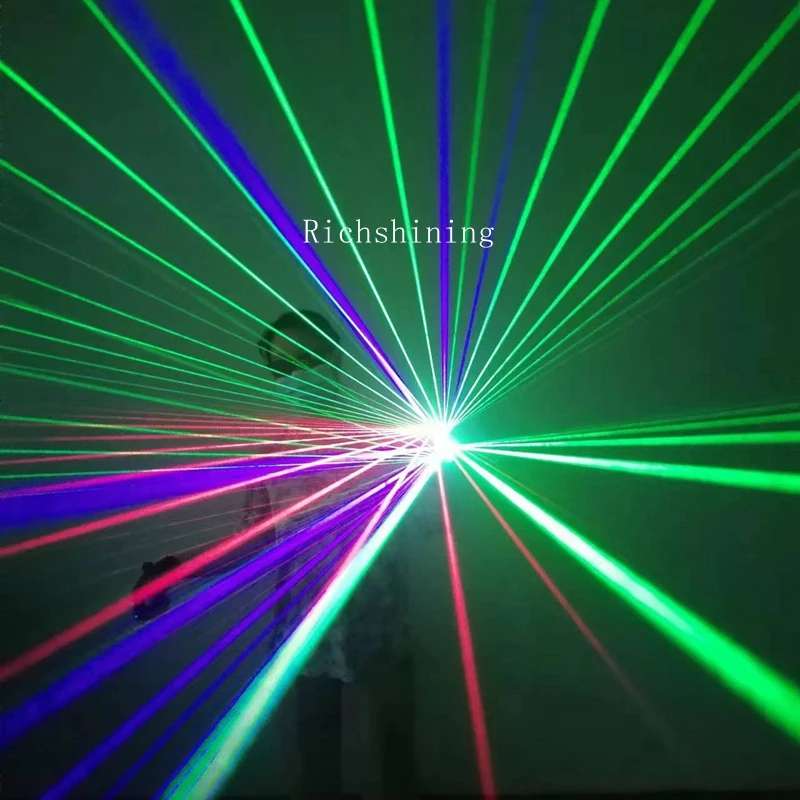 RICHSHINING Red Green Blue Puper Laser Gloves For DJ Show Flashing Stage Dance Led Laser Gloves Performance Props For Party