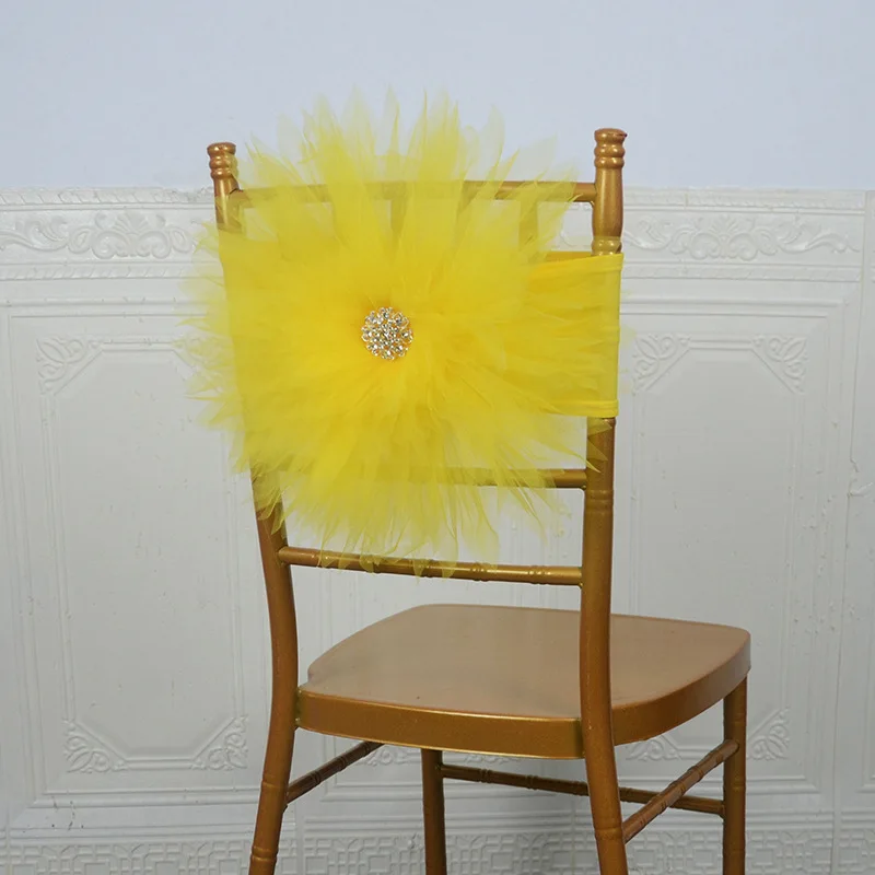 Diamond Flower 40cm Chair Back Flower Chair Cover Decorative Chair Streamer Hotel Wedding Party Supplies