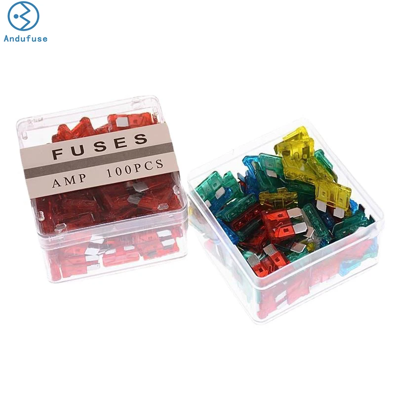 100PCS Fuse Kit 32V 1A-40A ATC/ATO Standard Regular Fuse Blade Car Truck Boat Marine RV