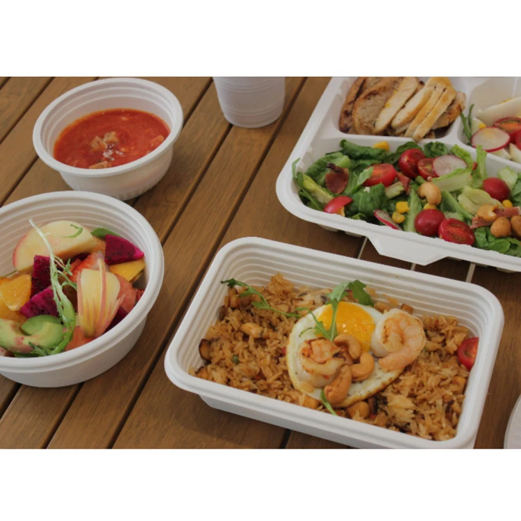 Экологичный биоразлагаемый одноразовый кукурузный крахмал с 3 или 5 отделениями, контейнер для еды