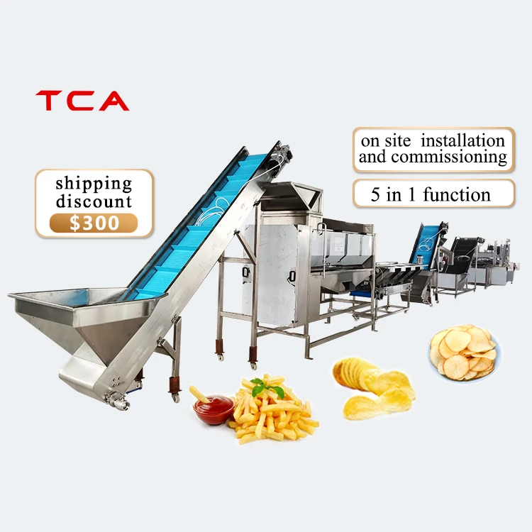 TCA XINDAXIN Industrial Commercial Fully Automatic Fried Potato Chips Making Machine Frozen French Fries Production Line