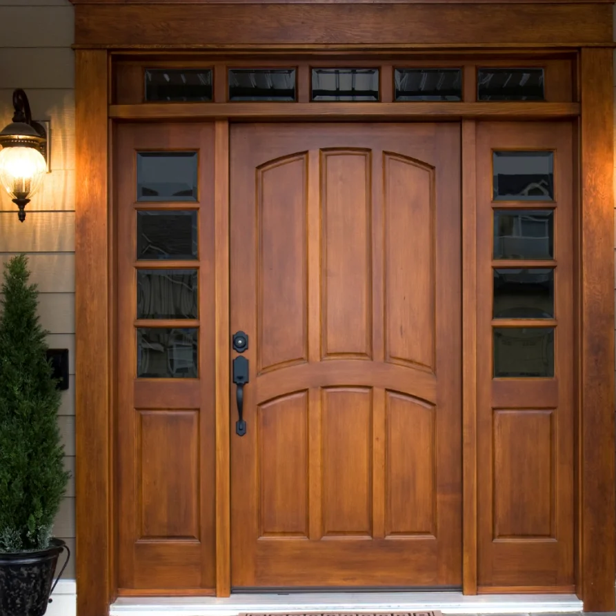 High Quality American Design Nature Mahogany Solid Wood Front Entry Doors