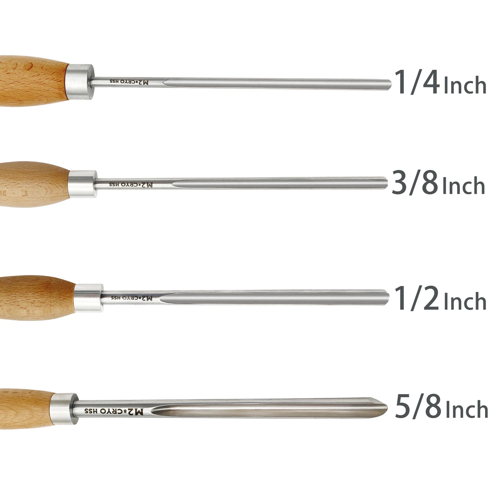 Carbide Wood Lathe Turning Tools 1/4 Inch M2 Cryo HSS Bowl Chisels Bowl Gouge