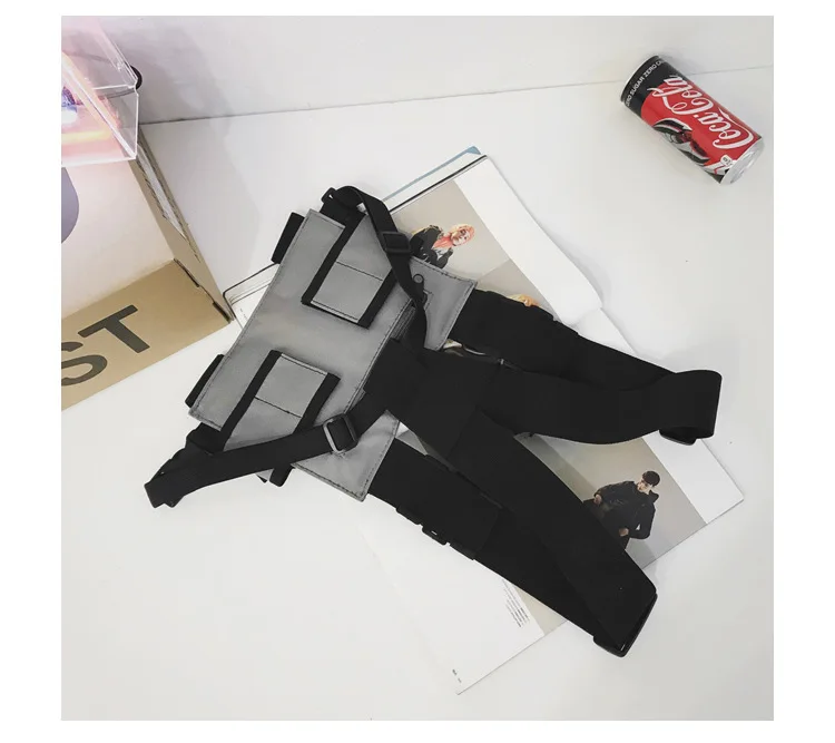 Unisex Tactical Chest Bag Streetwear Functional Chest Rig Bags Fashion Multifunction Cool Vest Hip Hop Bag Chest Pack Kanye West