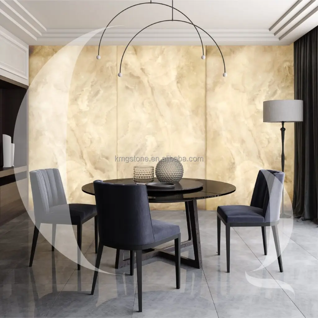 Onyx Natural White Marble Slab Big Tile for Kitchen Floor and Villa Graphic Design Solution