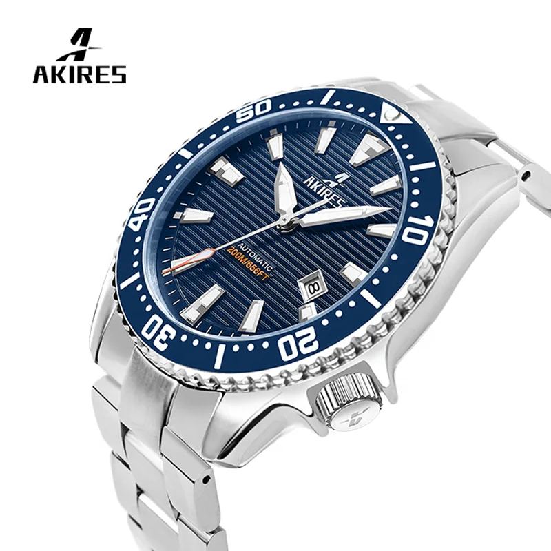 Custom Oem Logo Stainless Steel Diving Waterproof 200m 300m Automatic Business Mens Fashion Mechanical Luxury Watch for Men