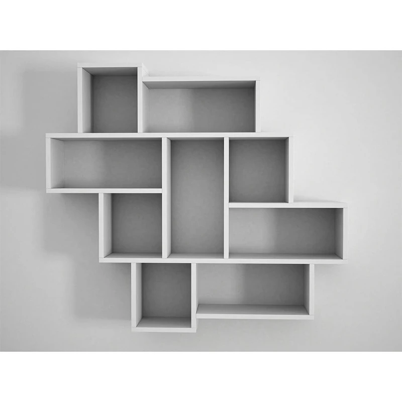 
9 Compartments wooden Book wall Shelves indoor Bookcase Books Organization storage Display Rack for home office decoration 