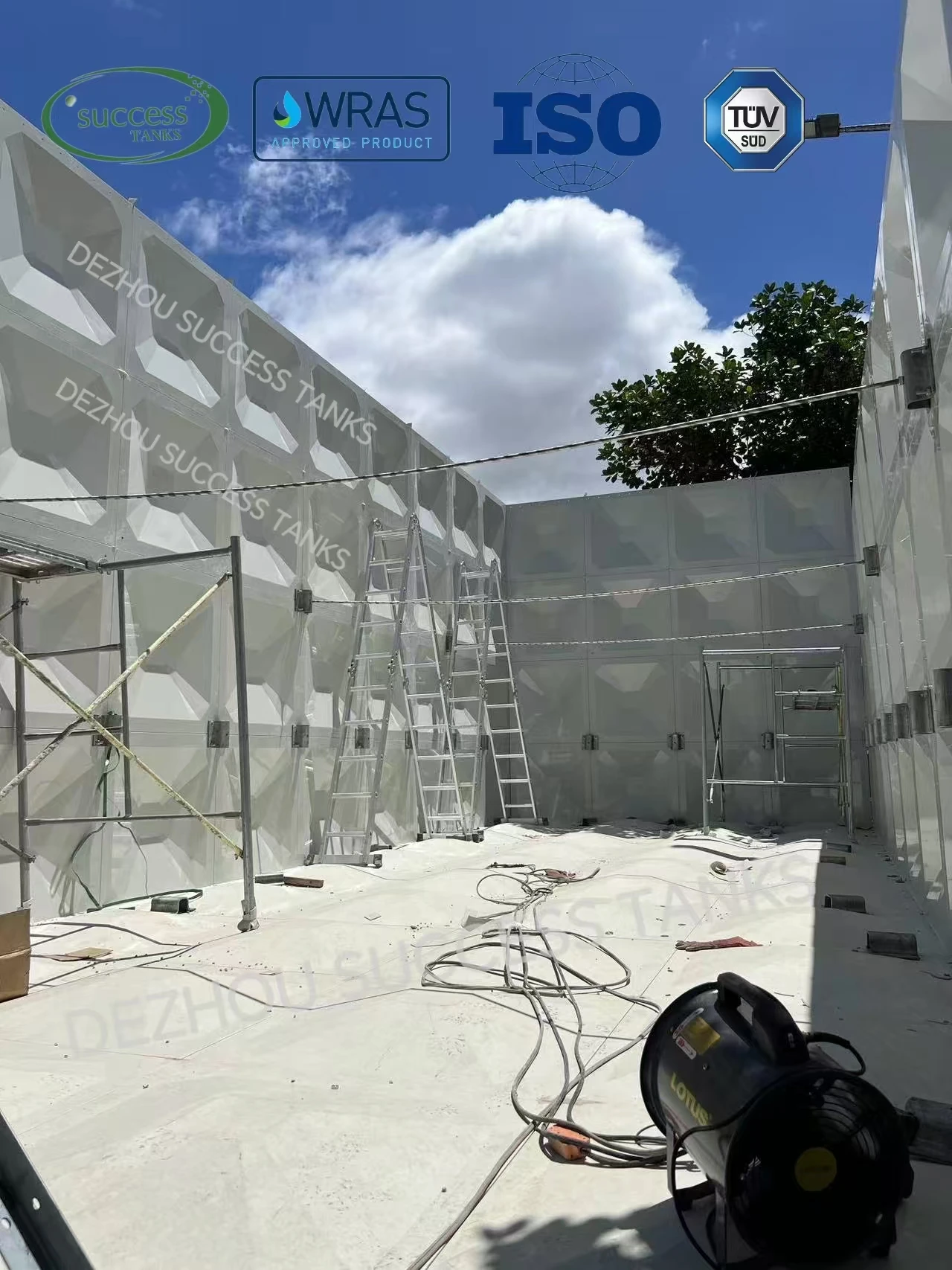 10000 50000 Liters Large Big GRP FRP Rectangular Sectional Water Storage Tank Modular Food Grade Water Tank