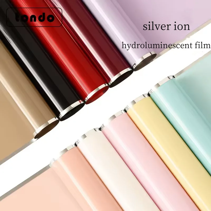 personalized pure color Silver ion water-gloss film flower wrapping paper silver edgekorean paper fog level packing paper
