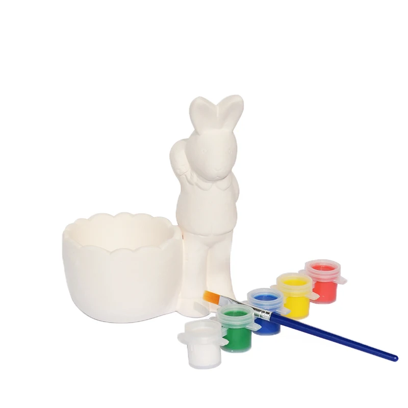 Kids DIY Easter Ceramic Painting Kit Egg Bunny Rabbit