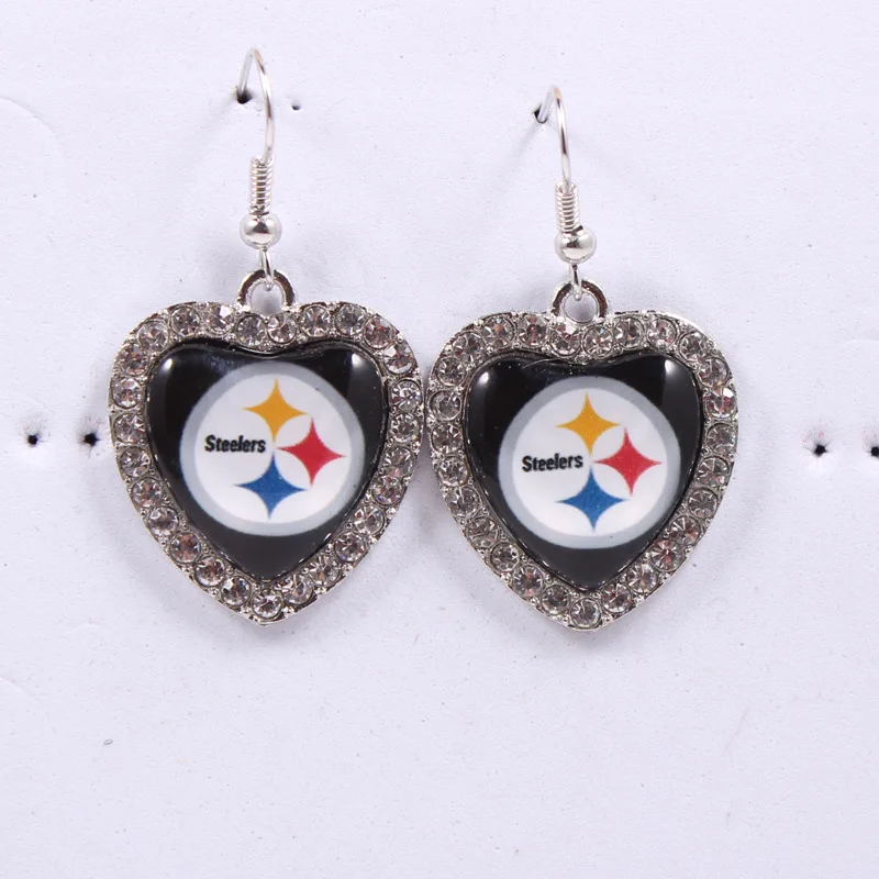 Wholesale NFL Heart Drop 32 Sports Team Series Earrings Teardrop Baseball Football Sports Earring For Sweet girls