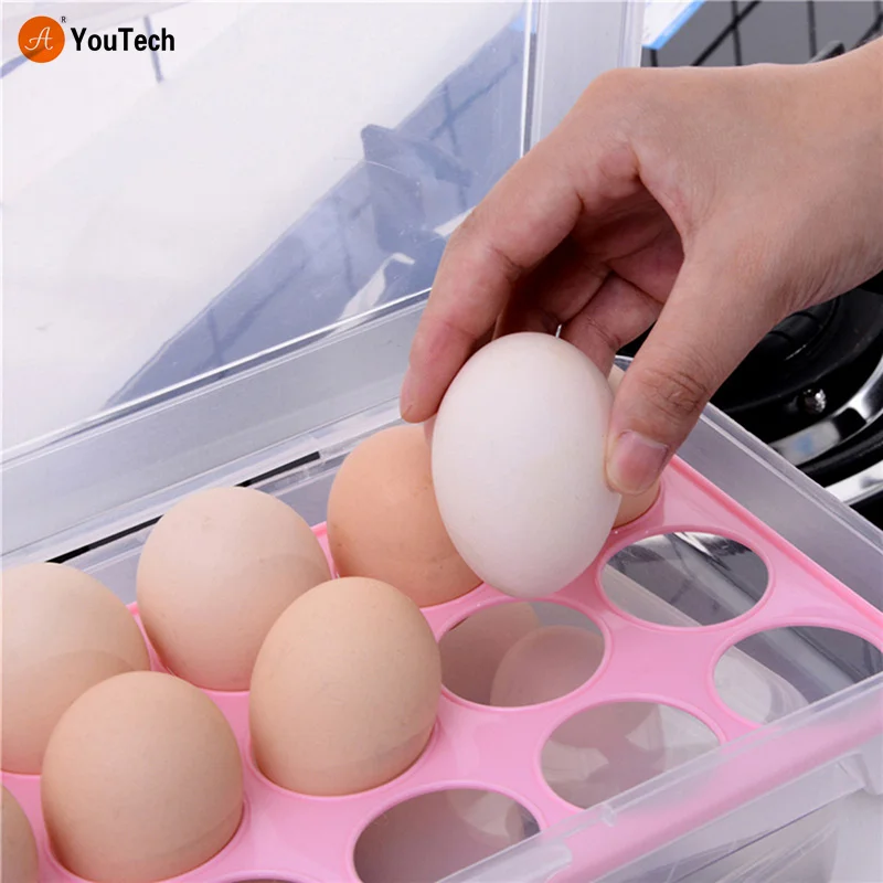 15 Grid Egg Storage Box Portable Egg Holder Container for Outdoor Camping Picnic Eggs Case Kitchen Supplies
