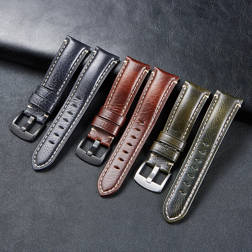 Full Grain Italian Leather Watch Band 20mm 22mm Handmade Genuine Leather Watch Strap Wholesalers Suppliers