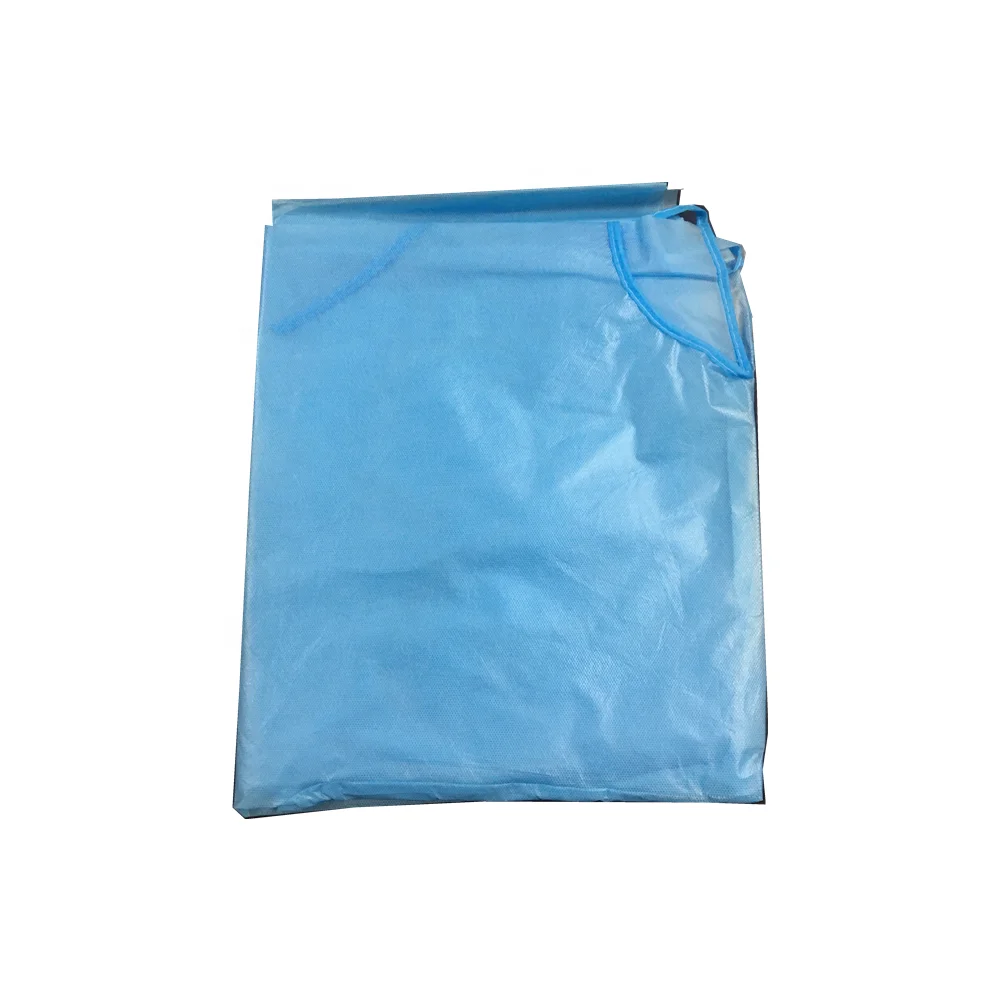 AAMI PB70 LEVEL 2 disposable isolation protective gown with ultrasonic sewing in blue