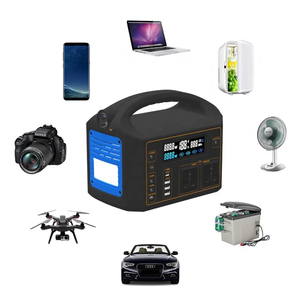 Solar Power Station Portable 300Wh Solar Generator 90Ah Backup Battery Pack 220V AC Outlet for Camping Emergency