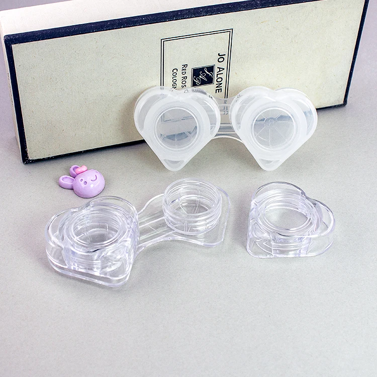 Heart-shaped New Design Colorful Eco-friendly Material Portable Contact Lenses Case
