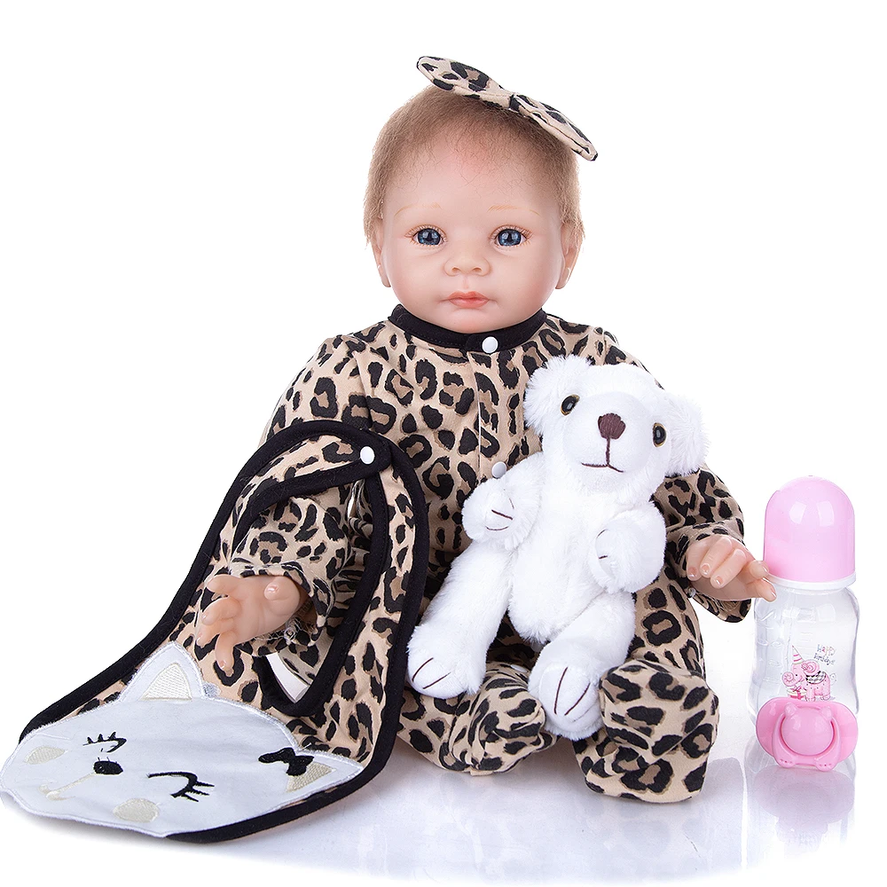 
KEIUMI 22 inch Baby Doll Toy Realistic Rooted Mohair Cloth Body Soft Beautiful Bebe Reborn Menina Boneca For Girls XMAS Gifts 
